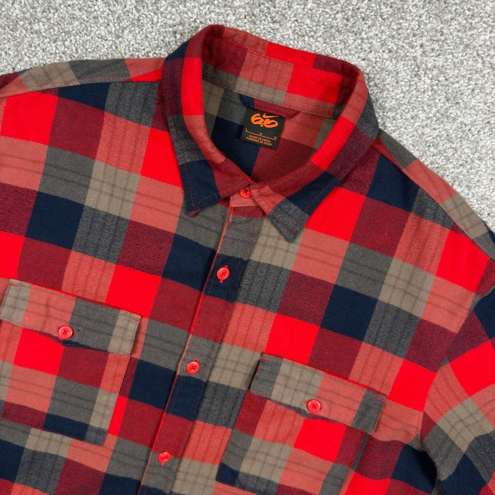 Nike 6.0 Flannel Shirt Men's Large Red Plaid Skate BMX Y2K Grunge